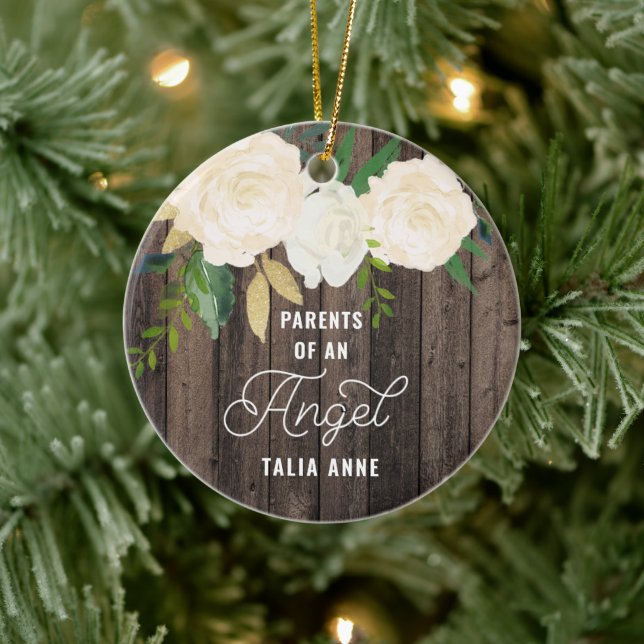 Parents Of An Angel Personalized Infant Loss  Ceramic Ornament (Tree)