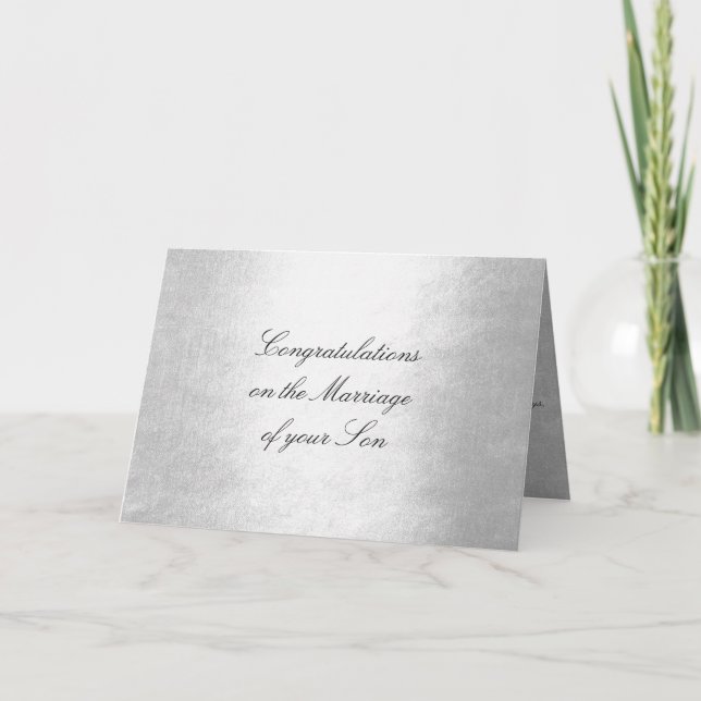 Parents of Bride Congratulations Silver Glam Card (Front)