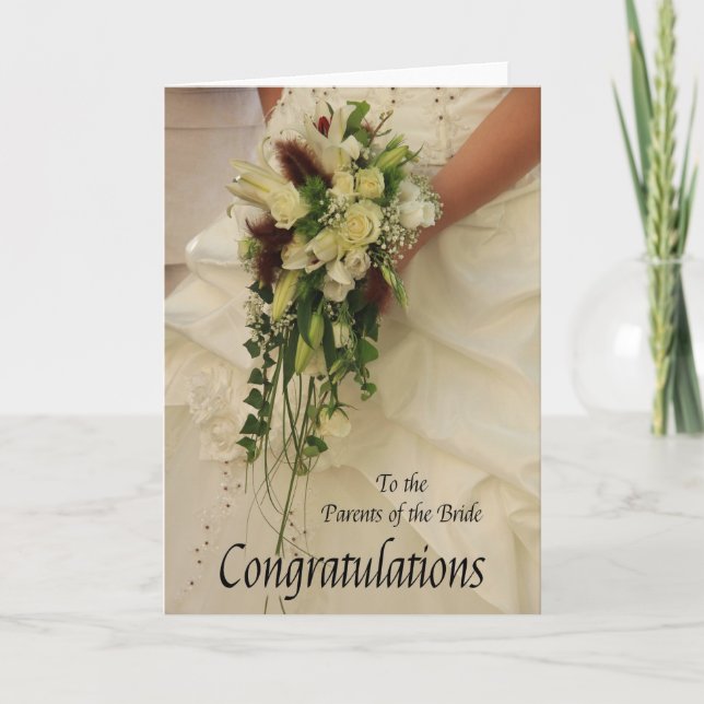 parents of the bride wedding congratulations card (Front)