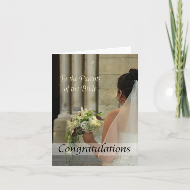 parents of the bride wedding congratulations card (Front)