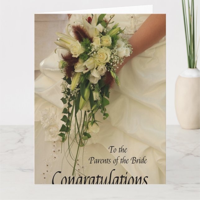 parents of the bride wedding congratulations card (Front)