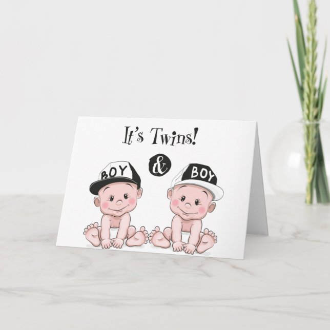 PARENTS OF ***TWIN BOYS*** CONGRATULATIONS CARD (Front)
