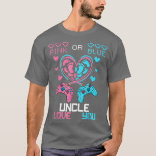 Parents Pink Or Blue Uncle Love You Baby Gender Re T-Shirt