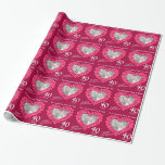 Parents ruby wedding anniversary photo year wrap wrapping paper<br><div class="desc">Wedding anniversary wrapping paper in red. Personalize this anniversary paper with your own photo and parent's name and anniversary year. Currently reads To a amazing Mom & Dad Happy Anniversary 40 years. Beautiful ruby stones effect in a heart shape printed graphics 40th Ruby Wedding Anniversary wrapping paper ideal to wrap...</div>