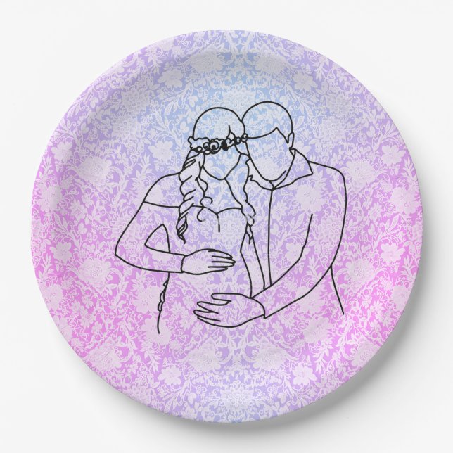 Parents-to-be Baby Shower Paper Plate (Front)
