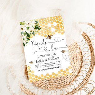 Parents To Bee Honey Bee Theme Baby Shower Invitation
