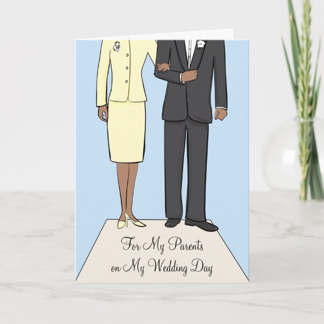 Parents Wedding African American Thank You Card (Front)