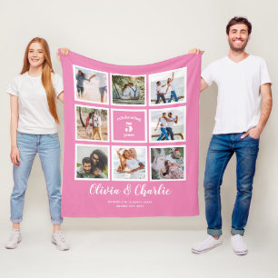 Parents Wedding Anniversary PHOTO Custom Branded Fleece Blanket