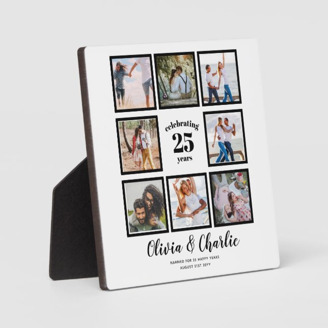 Parents Wedding Anniversary PHOTO Custom Branded   Plaque (Front)
