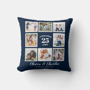 Parents Wedding Anniversary PHOTO Custom Branded   Throw Pillow