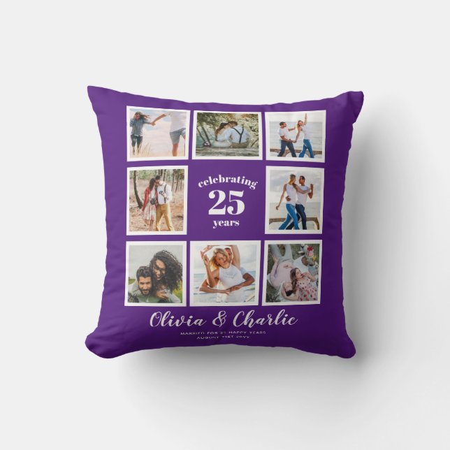 Parents Wedding Anniversary PHOTO Custom Branded   Throw Pillow (Front)