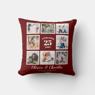 Parents Wedding Anniversary PHOTO Custom Branded   Throw Pillow