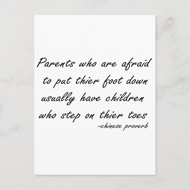 Parents Who Are Afraid quote Postcard (Front)