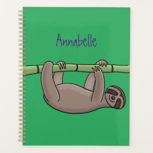 Paresse souriante mignon sur dessin animé en bambo
