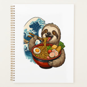 Paresseux mangeant du ramen japonais