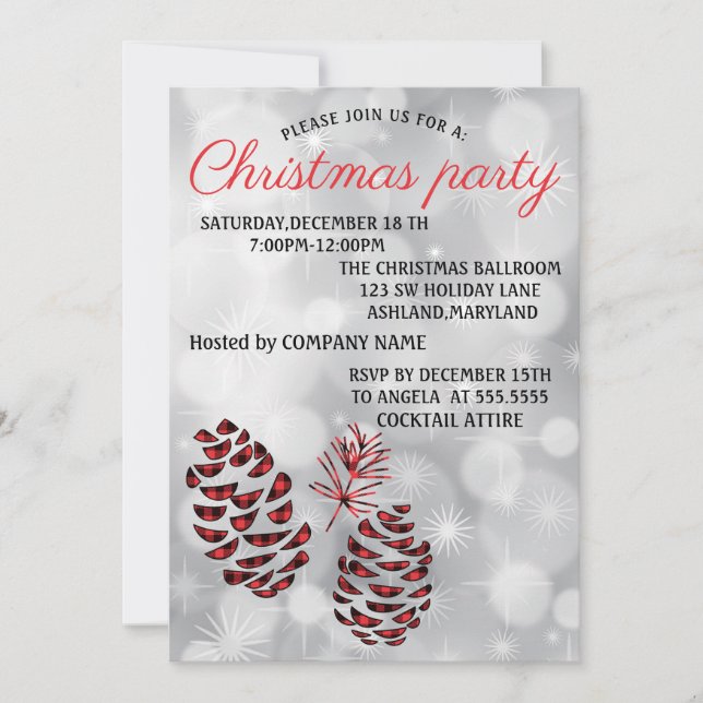 Parfait, élégant, invitation de Noël (Devant)