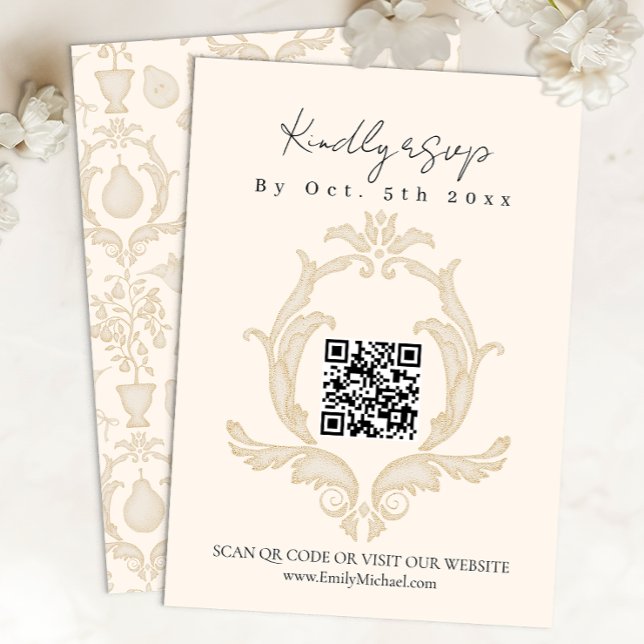 Parfait Mariage avec Poires | Carte de réponse en  (RSVP Card)