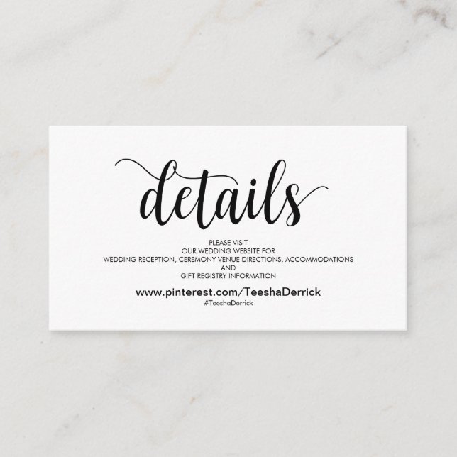 Parfait Mariage Site Web Détails Carte de boîtier (Devant)