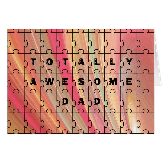 Parfait Papa Puzzle Texte rose/Motif Brown (Devant horizontal)