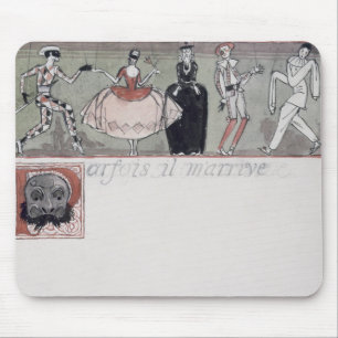 'Parfois il m'arrive' (ink and w/c on paper) Mouse Pad
