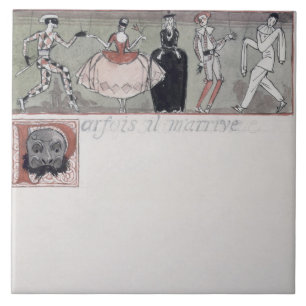 'Parfois il m'arrive' (ink and w/c on paper) Tile