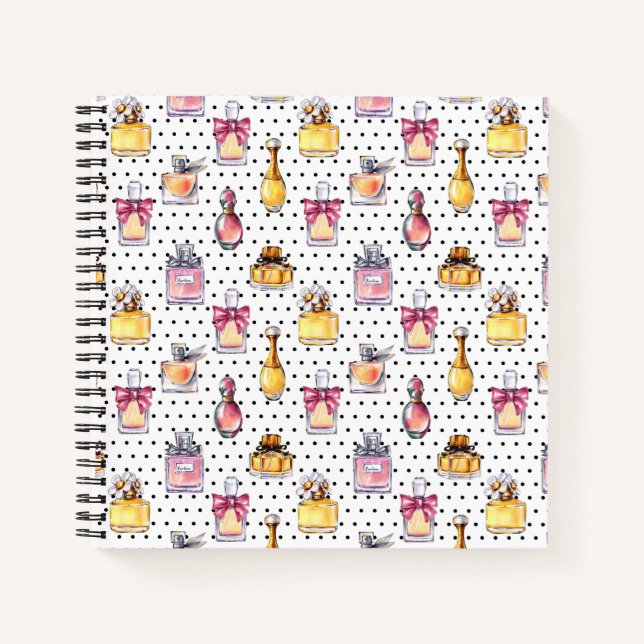 Parfum Bottle Pattern Notebook (Front)