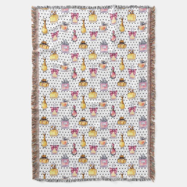 Parfum Bottle Pattern Throw Blanket (Front Vertical)