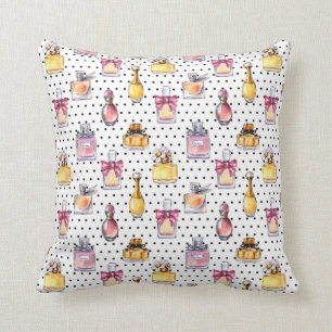 Parfum Bottle Pattern Throw Pillow