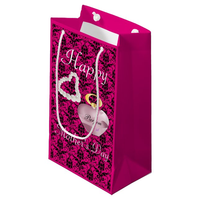 Parfum & Perles Sac cadeau Fête des Mères PinkDama (Devant Angle)