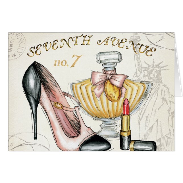 Parfum, rouge à lèvres rouge, et une chaussure (Devant horizontal)