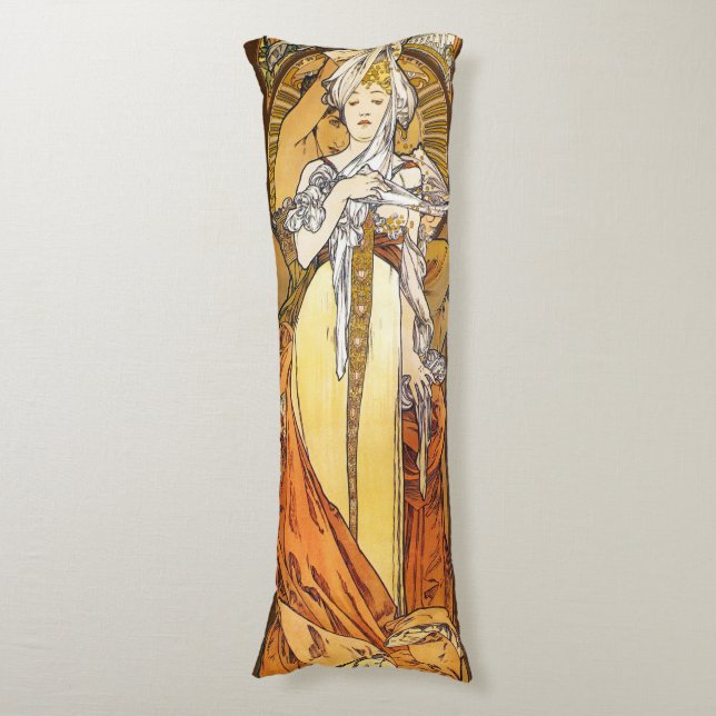 Paris 1900, Alphonse Mucha Body Pillow (Front Vertical)