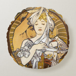 Paris 1900, Alphonse Mucha Throw Pillow