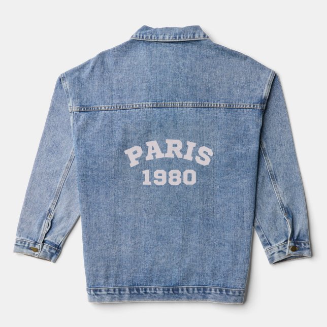 Paris 1980 Retro  Denim Jacket (Back)