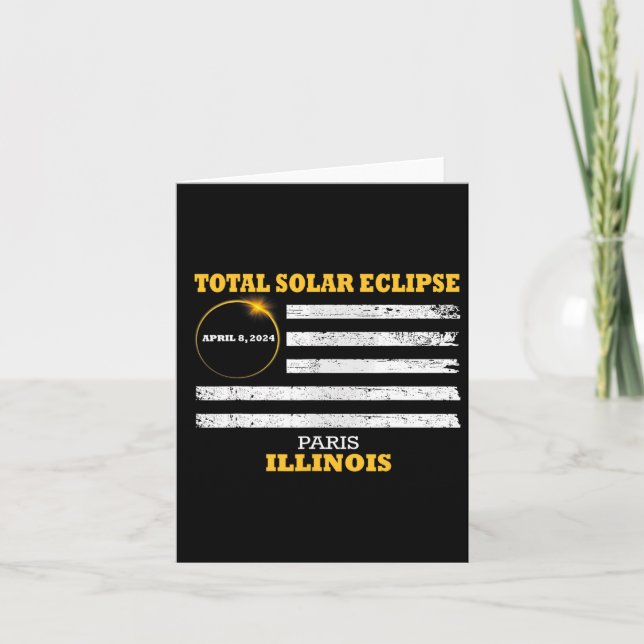 Paris 2024 Solar Eclipse 2024 040824 Eclipse  Card (Front)