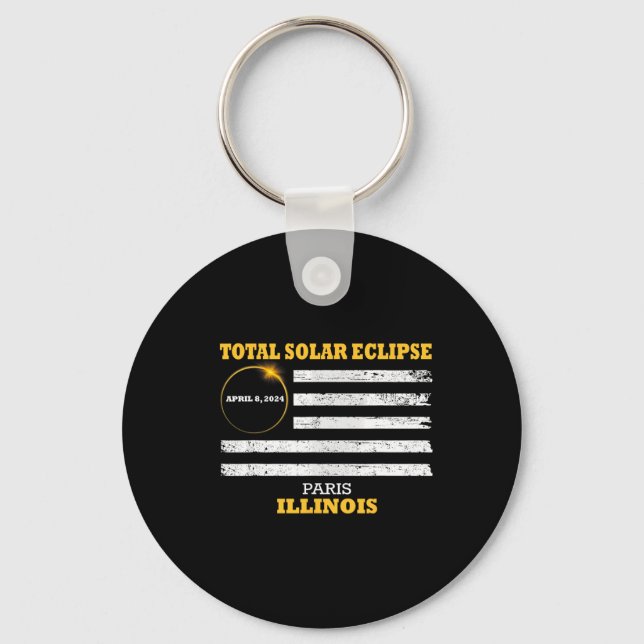 Paris 2024 Solar Eclipse 2024 040824 Eclipse  Keychain (Front)