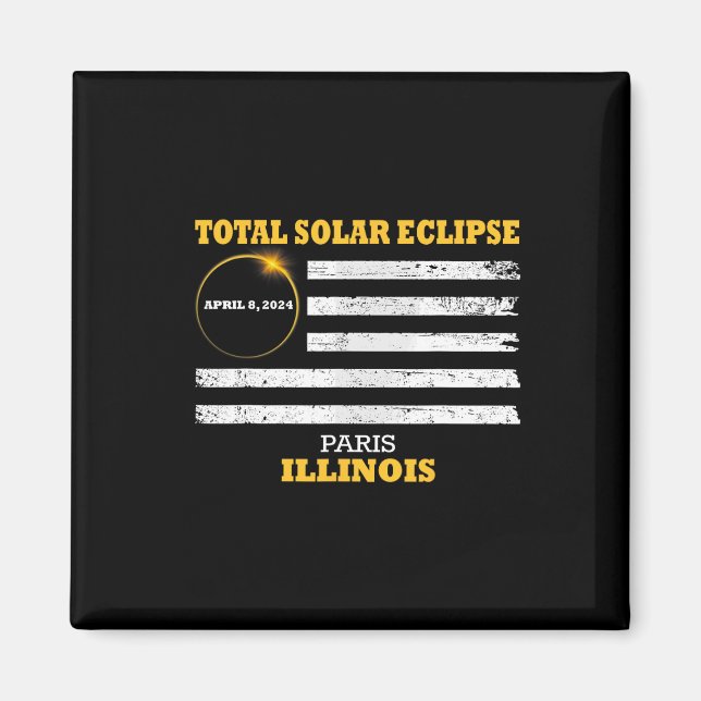 Paris 2024 Solar Eclipse 2024 040824 Eclipse  Magnet (Front)