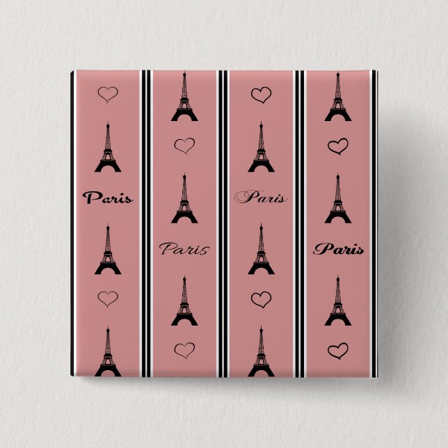 Paris 2 Inch Square Button (Front)