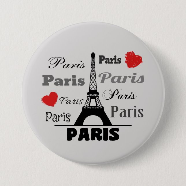 Paris 3 Inch Round Button (Front)