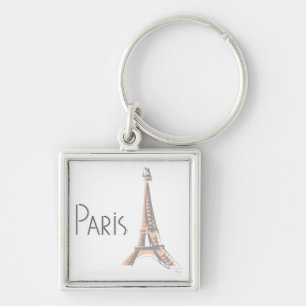 PARIS Abstract Grey Eiffel Tower Keychain