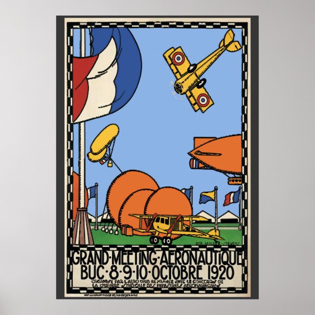 Paris Air Show 1920, Vintage Style Poster (Front)