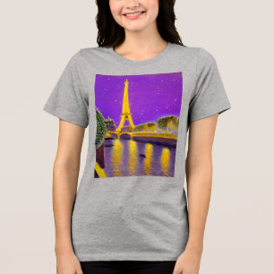 Paris Along the Seine Under the Stars Tri-Blend Shirt