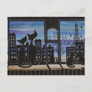 Paris, Amour, Carte Romantique Kitty Post