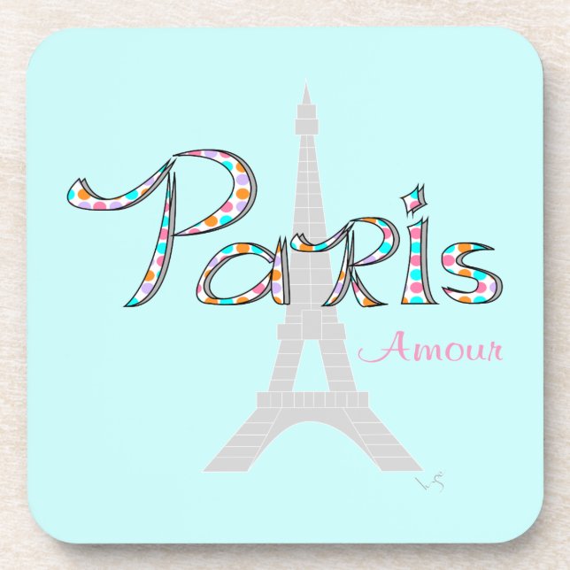 PARIS Amour with Eiffel Tower Coaster (Front)