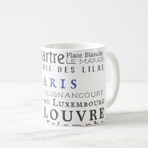 Paris and its landmarks coffee mug