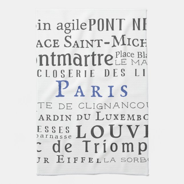 Paris and its landmarks kitchen towel (Vertical)
