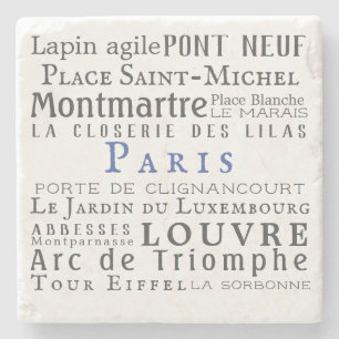 Paris and its landmarks stone coaster