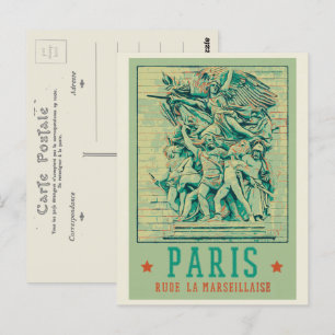 Paris Arc de Triomphe illustration France Postcard