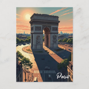 Paris Arc de Triomphe Postcard