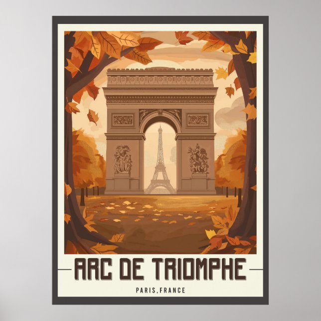 Paris Arc de Triomphe Vintage Poster (Front)