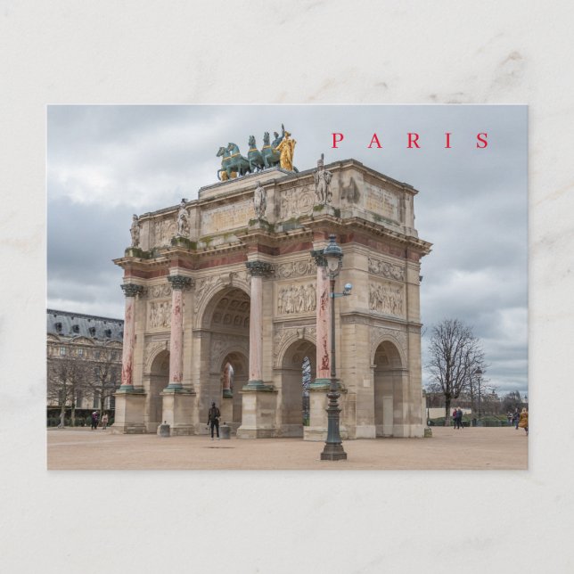 Paris Arc du Carrousel view postcard (Front)
